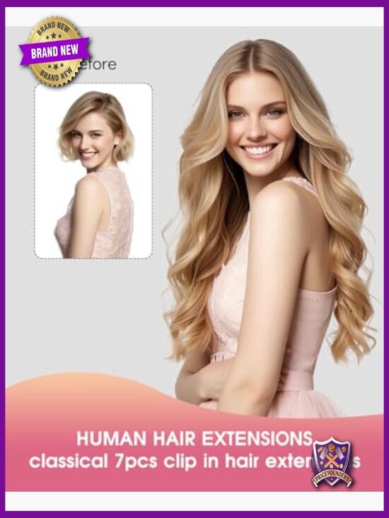 Clip in Hair Extensions Real Human Hair 14 inch 7 Pcs 120g  display picture 2